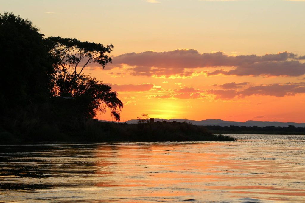 Sunset over the Zambezi River