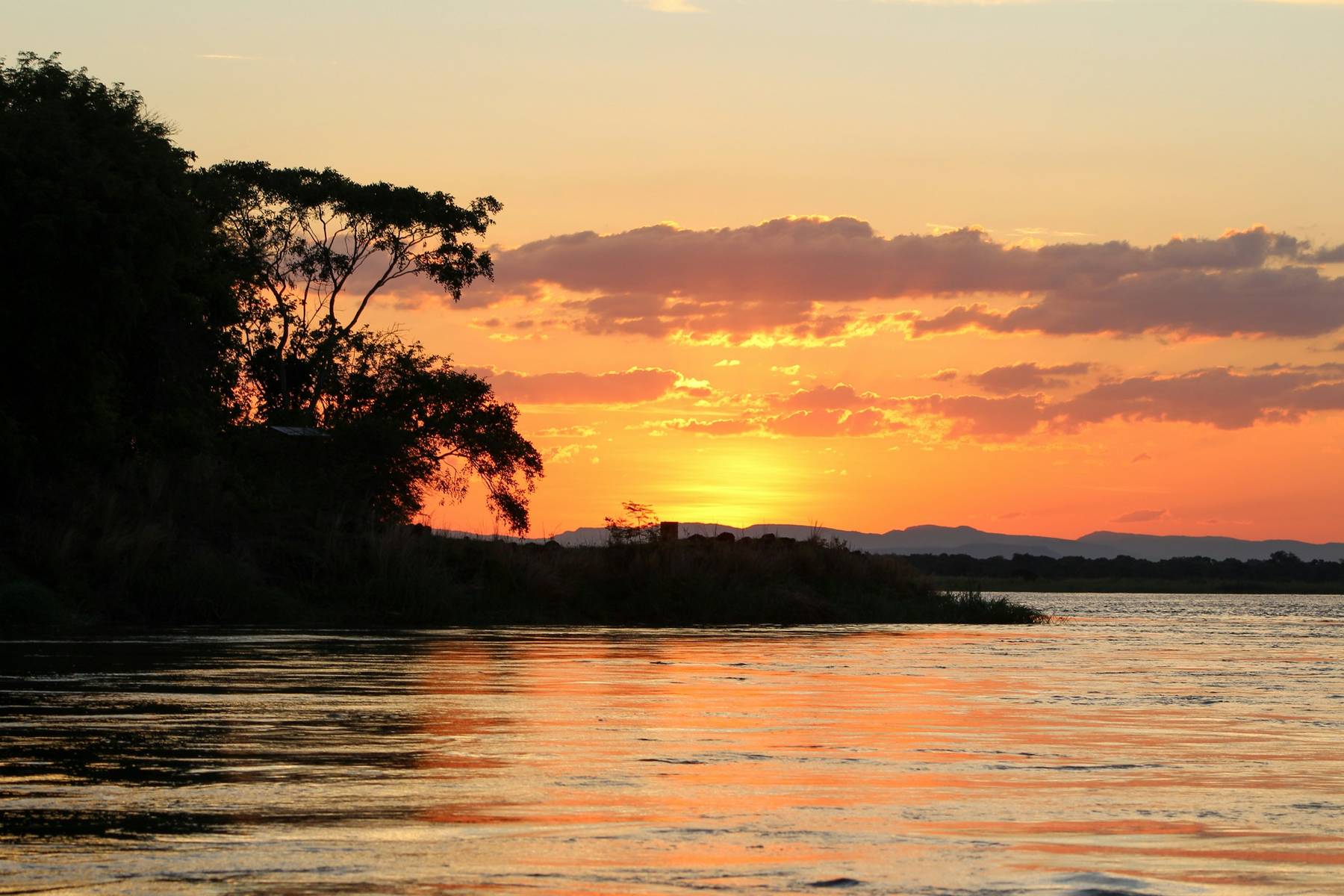 Sunset over the Zambezi River